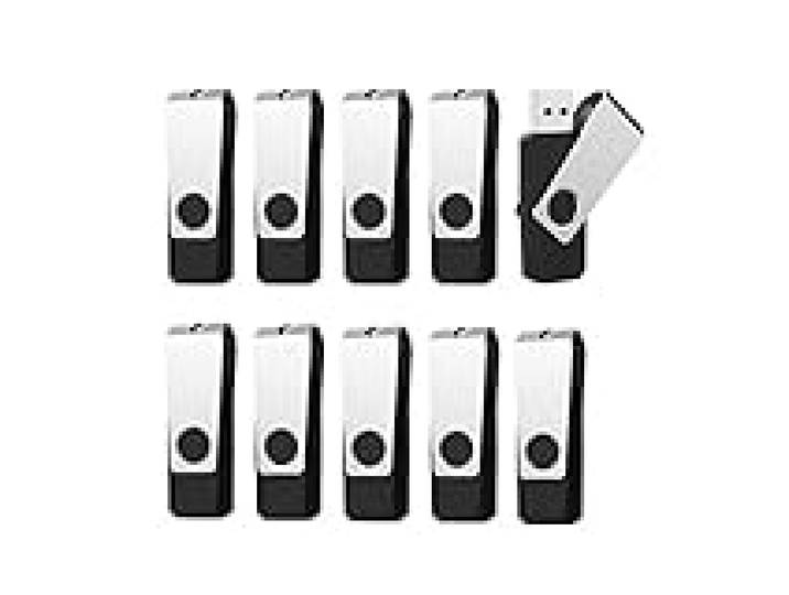 Cle USB 8 Go, Lot de 10 Clés USB 8 Go 2.0, RAOYI Cle USB 8Go Stockage Externe avec Pince Pivotant pour PC/Ordinateur Portable/Voiture (Noir)