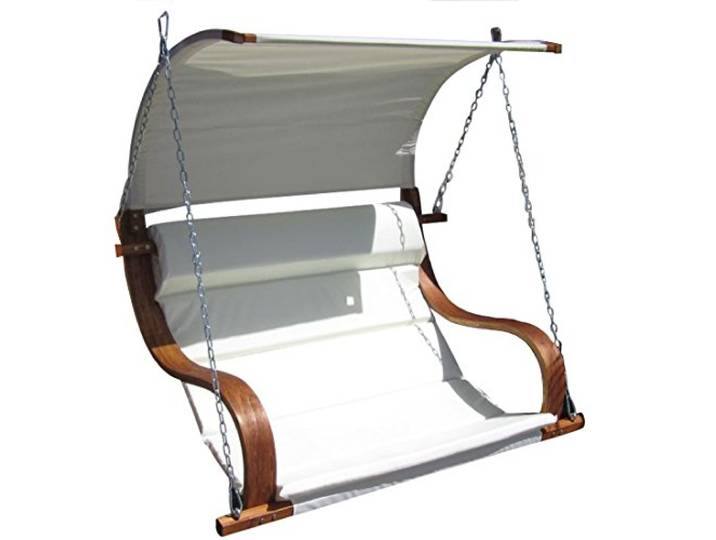 ALEOS. Design Sitzbank für Hollywoodschaukel SEAT-MERU aus Holz Lärche inkl. Dach (ohne Gestell!!)