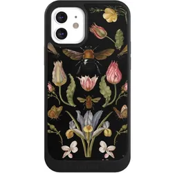 Nivocase Hülle für Apple iPhone 12 Handyhülle NIVOcore Case Schwarz Biene Blumenkranz Blüte (Apple iPhone 12), Smartphone Hülle, Schwarz
