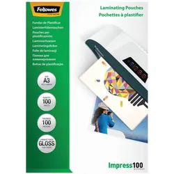Fellowes Laminierfolien glänzend 100 mikron A3