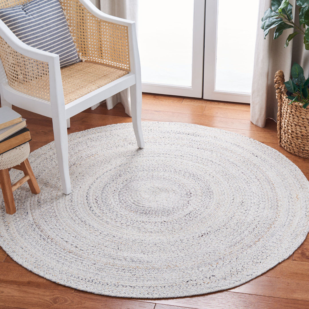 Bloomsbury Market Alik Round Flatweave Area Rug Ivory Round 122 cm