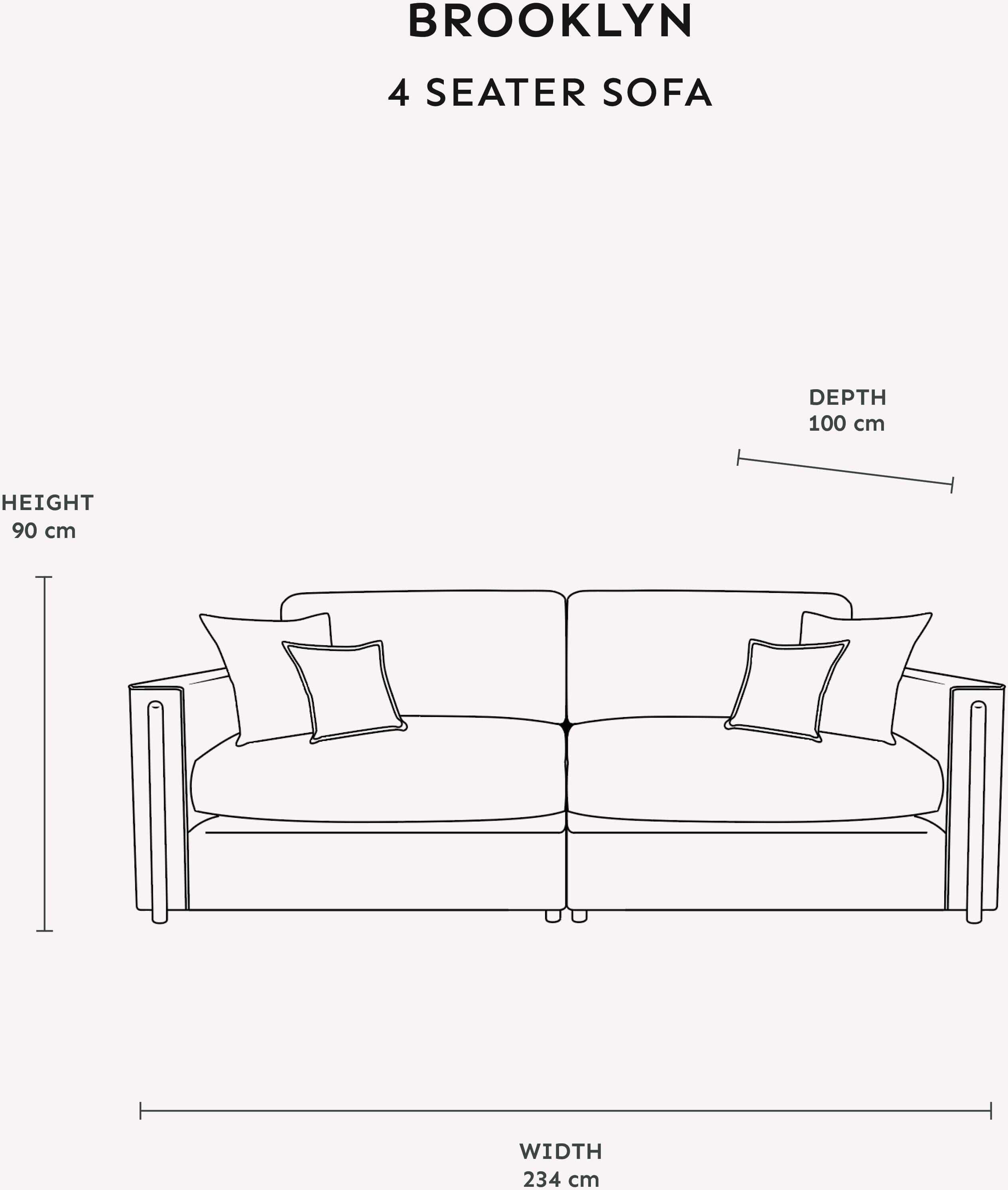 Brooklyn Ivory Textured Chenille Sofa Range with Walnut Leg Detail, 3 Seater