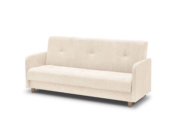Schlafsofa Beige Webstoff Lona 197 x 98 x 95cm mit Schlaffunktion Modern