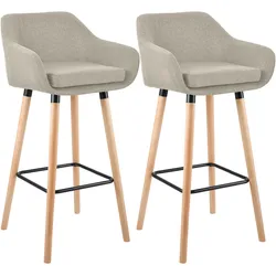 CLP 2er Set Barhocker Grant Stoff   Farbe: creme