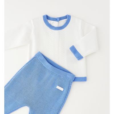 Overall MINIBANDA "BABY BOY TWO PIECES SET", Mädchen, Gr. 68, EURO-Größen, blau (optical weiß), 100% Baumwolle, Overalls Overall
