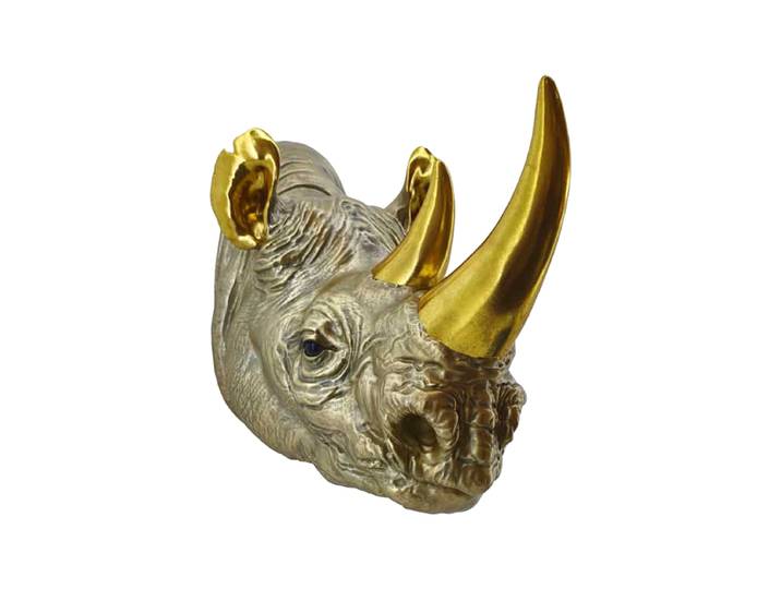 Design Wandobjekt „Rhino“ Gold Invicta Interiors