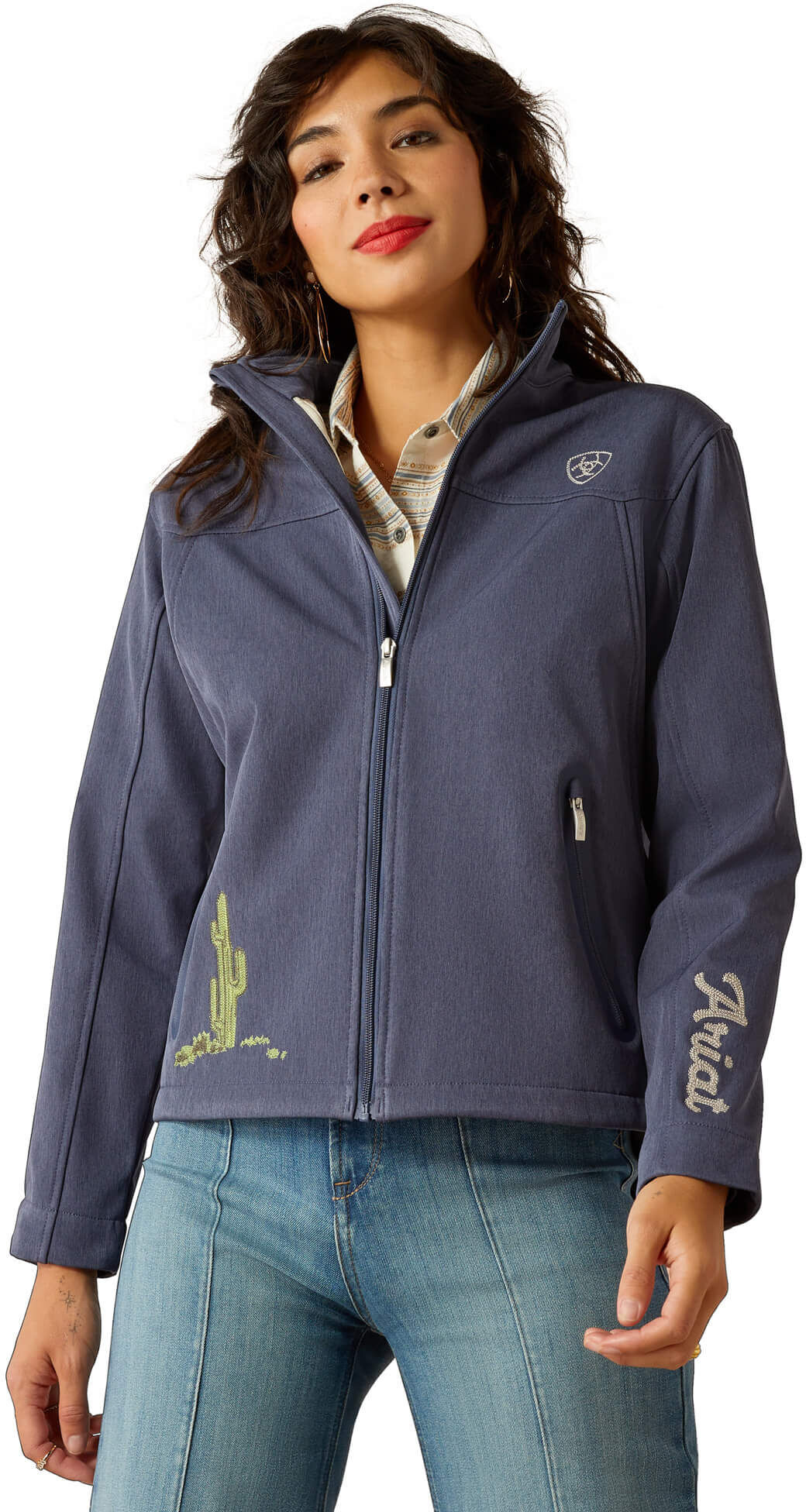 Women's New Team Heritage Jacket in Riverside Chambray, Size: Large by Ariat