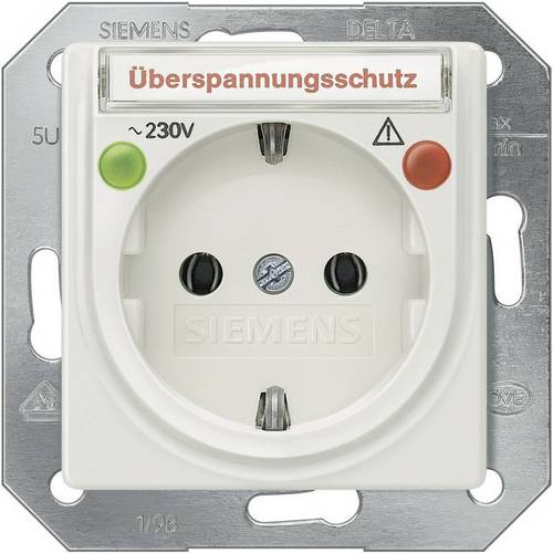 Siemens Schalterprogramm Einsatz Schutzkontakt-Steckdose Delta Aluminium (Metallic) 5UB1936 1St.
