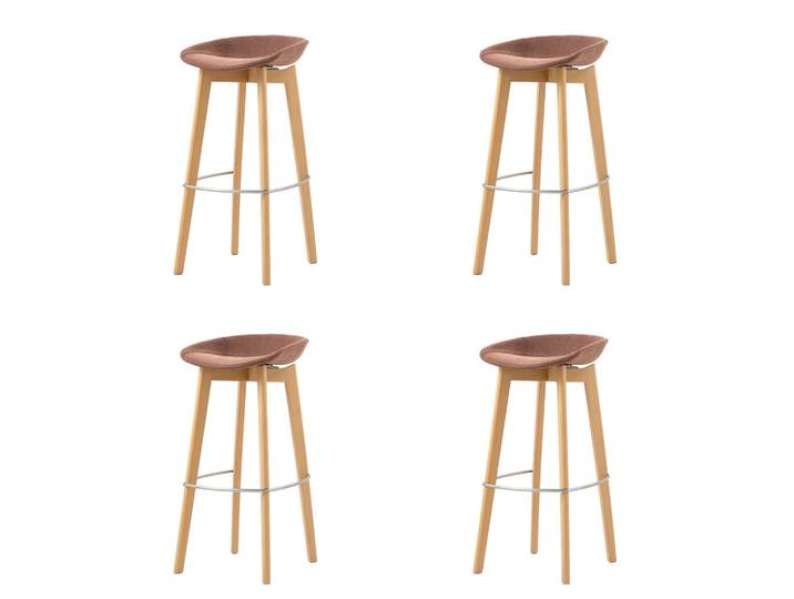 Mid.you Barhocker-Set, Terracotta, Holz, Metall, Birke, 44.5x90x46 cm, Europäischer Sicherheitsstandard, stapelbar, UV-beständig, Esszimmer, Barmöbel, Barhocker