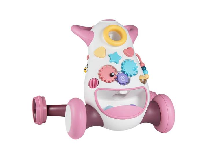 Loopwagen Babywalker met Muziek en Licht Interactieve Loopwagen voor Kinderen van 12-36 Maanden-Roze