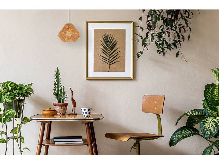 home24 Hanglamp Houdini type B Ø 35cm bruin/zwart/beige Materiaal: metaal, kunststof Metaalsoort: ijzer Oppervlakte metaal: gelakt Type kunststof: