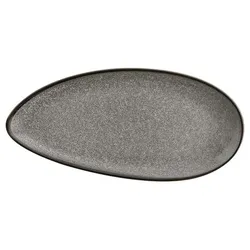 6 Stück Olympia Mineral blattförmige Teller 30,5 x 14,5cm. Schräger Rand für einen natürlichen