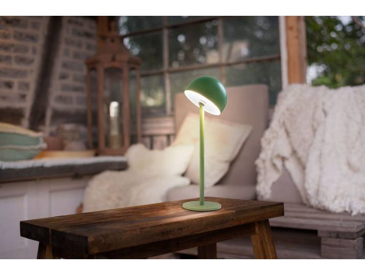 OTTO HOME Tischleuchte Akku Tischlampe GERRIN Indoor Outdoor, magnetischer Flaschenaufsatz , grün, 1, Ø 11cm H: 34,4cm, Leuchten, Pilzlampe Flaschenaufsatz, Regulierung der Lichtstärke, Pilz, Lampe, Tischleuchte