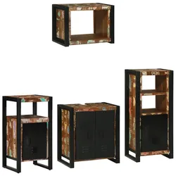 vidaXL Badezimmermöbel Set 4 pcs Mehrfarbig Massives recyceltes Holz
