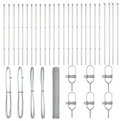 vidaXL Zaunpfosten Silber 50 x 1,2 m (13 mm Gitter) Stahl