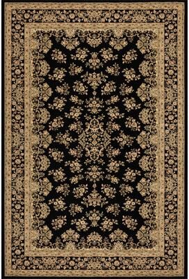 MDA Rugs Izmir Collection Black/Beige Transitional Floral/Botanical Area Rug