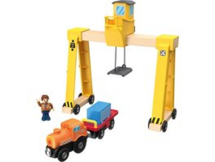 PLAYTIVE Extension de chemin de fer en bois (grue-portique)