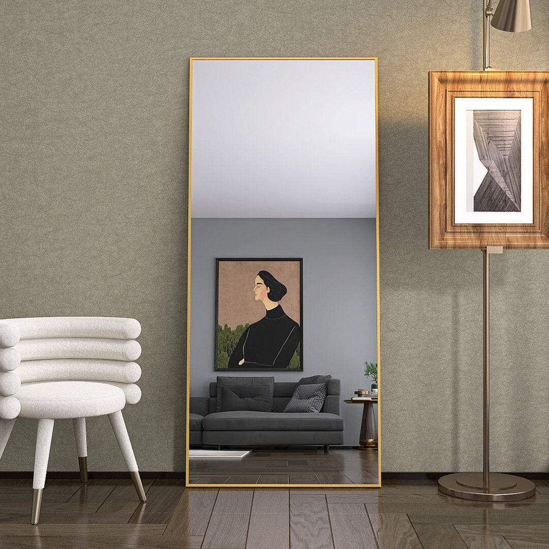 Metro Freestanding Full Length Mirror Gold 180 cm H x 80 cm W