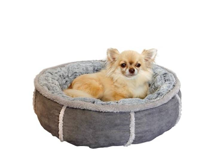 Rosewood 04370 hondenbed in donutvorm met dikke pluche binnenkant, grijs, lengte: 50 cm