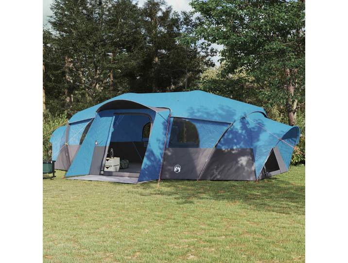 vidaXL Familienzelt mit Regenschutz wasserdicht 18 Personen Blau