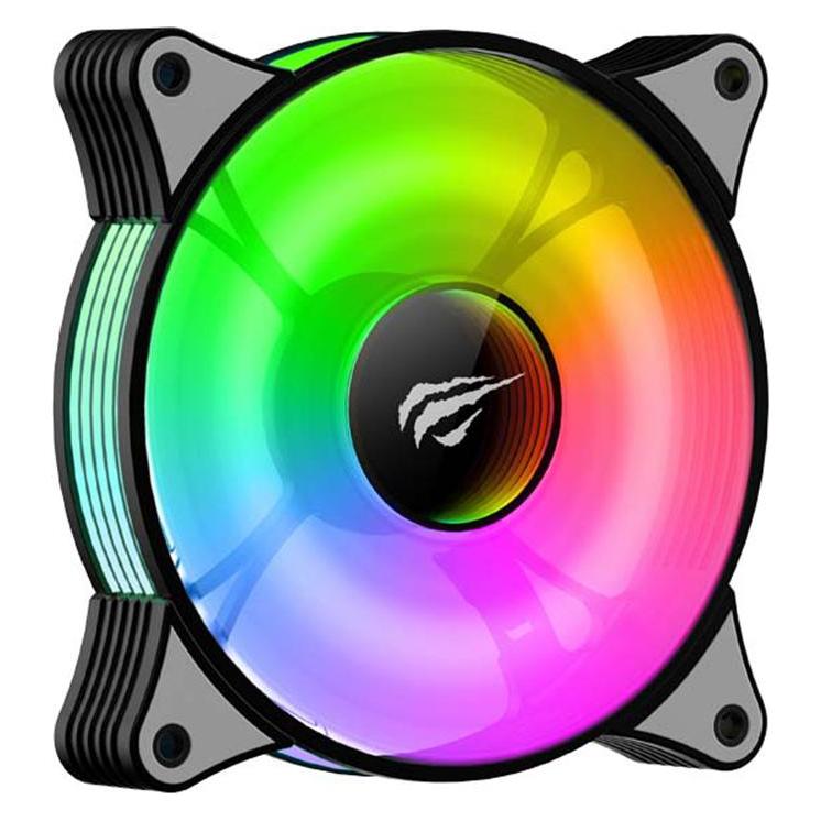 Havit - Cooler Fan (F2095) - for PC, 6001800RPM, 38dB, 1.44W, LED Lights - Black (1x) (56364118)