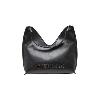 Beuteltasche REPLAY "Replay Tasche FP", Damen, Gr. onesize, schwarz, Polyurethan (PU), unifarben, Taschen Beuteltasche