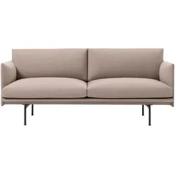Muuto Outline Sofa 2-Sitzer, fiord 551 / schwarz