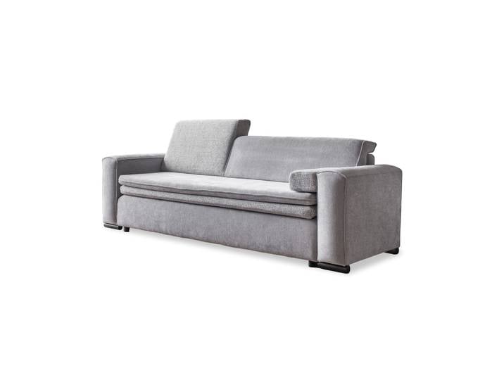 Canapé convertible, tissu anti-tâche, gris