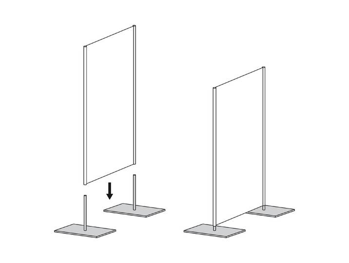 Nouvel Standfuss zu Paravents Anthrazit 60 × 30 cm