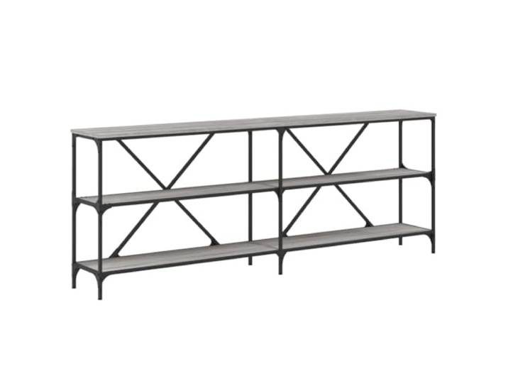 Heofavd Konsolentisch Grau Sonoma 200x30x75 cm Holzwerkstoff Eisen