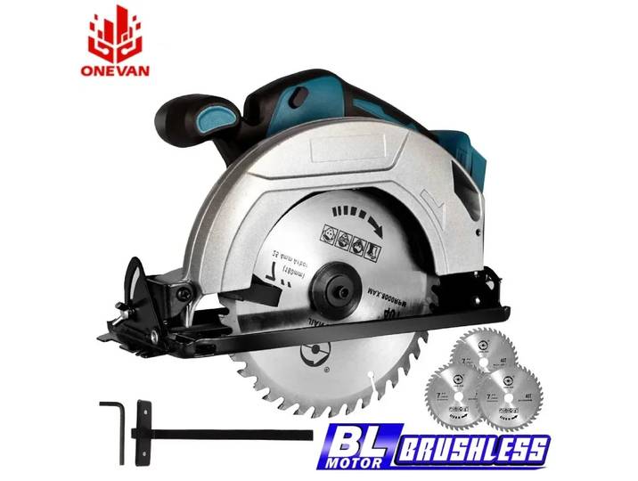 ONEVAN 7 pouces scie circulaire électrique sans brosse pour bois scie circulaire sans fil outils électriques pour le travail du bois pour Makita 18V batterie broche