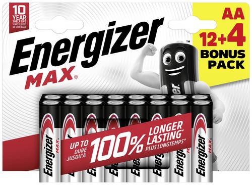 Energizer Max Mignon (AA)-Batterie Alkali-Mangan 1.5V 16St.