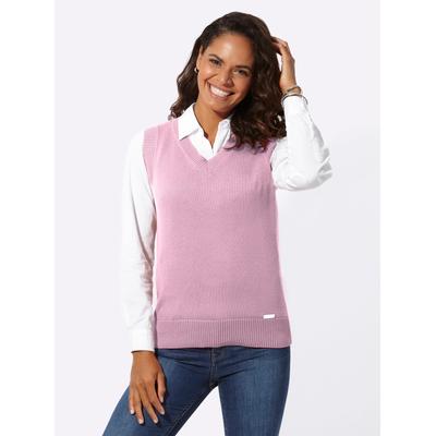 Pullunder CASUAL LOOKS "Pullunder", Damen, Gr. 40, rosa (altrosé), 50% Baumwolle, 50% Polyacryl, unifarben, Pullover Pullunder