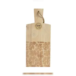 Decoris Schneidebrett 38x16cm Holz Mangoholz rechteckig mit Griff Küchenbrett Essbrett Holztablett Servierbrett Frühstücksbrett Käsebrett Brotzeitbrett