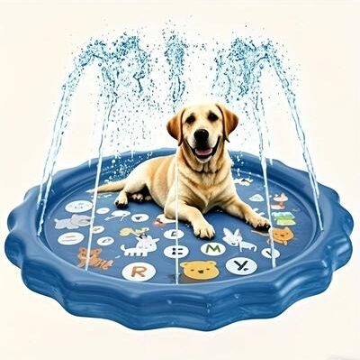 Uplift Essentials Heavy Duty Smart Spray Outdoor Pet Bath & Cooling Basin blue