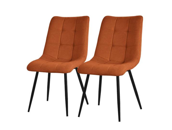 Ml-Design Esszimmerstuhl 2er Set, Orange, Metall, 49x89x60.5 cm, Esszimmer, Stühle