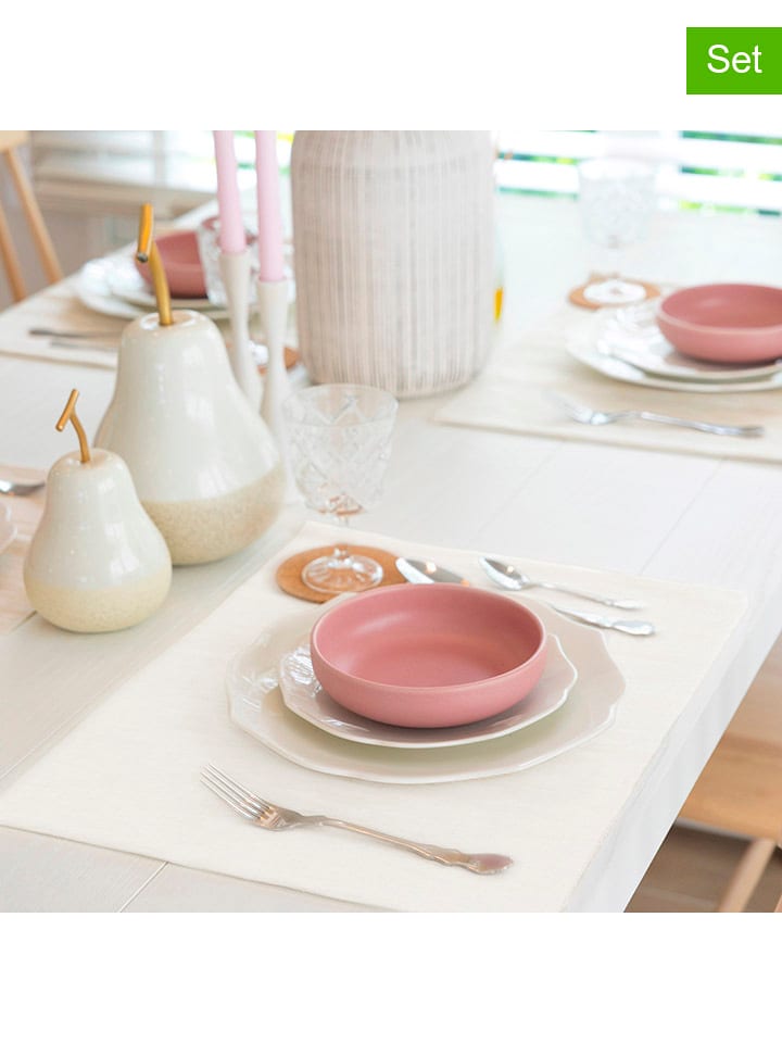mint Deco 2er-Set: Tischsets "Kahu" in Weiß - (L)50 x (B)40 cm - onesize