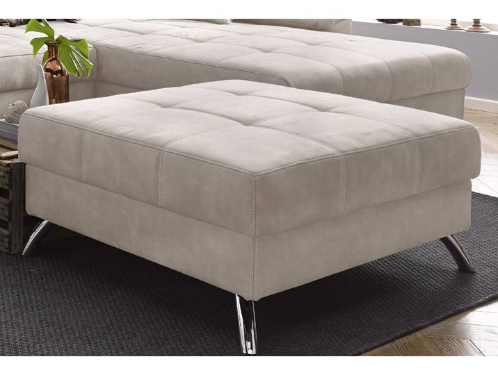 Hocker, 103x86 cm, Luxus-Microfaser, Braun, Polsterhocker, Klassisch, Jockenhöfer