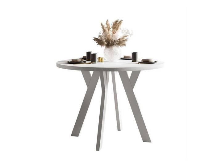 Lookway Esstisch VOLTA MATT Runder ausziehbarer Tisch (1x Tisch), 100-140x71,5 cm