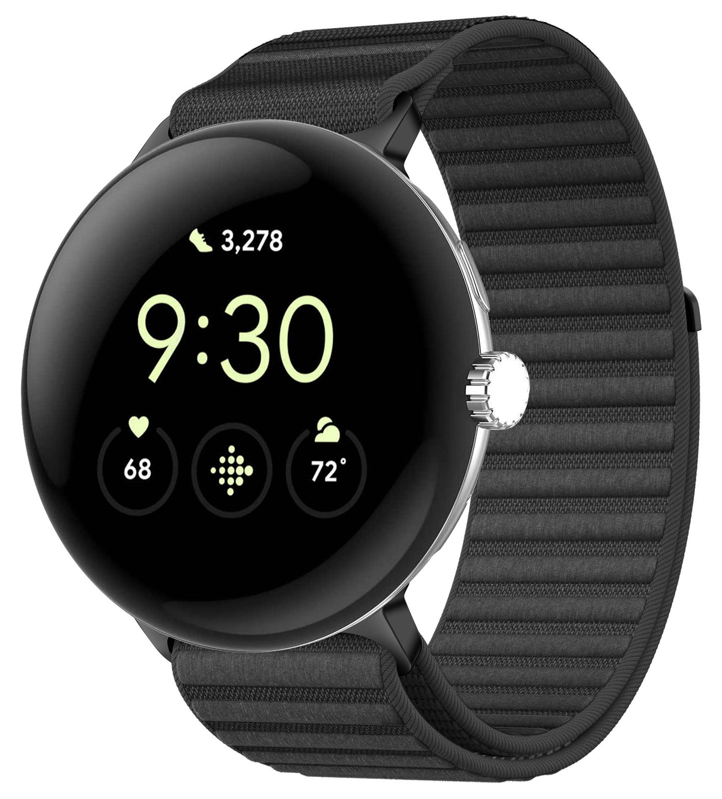 iMoshion Nylon bandje voor Google Pixel Watch 5 / Watch 4 / Watch 3 / Watch 2 / Watch (41 mm) - Zwart
