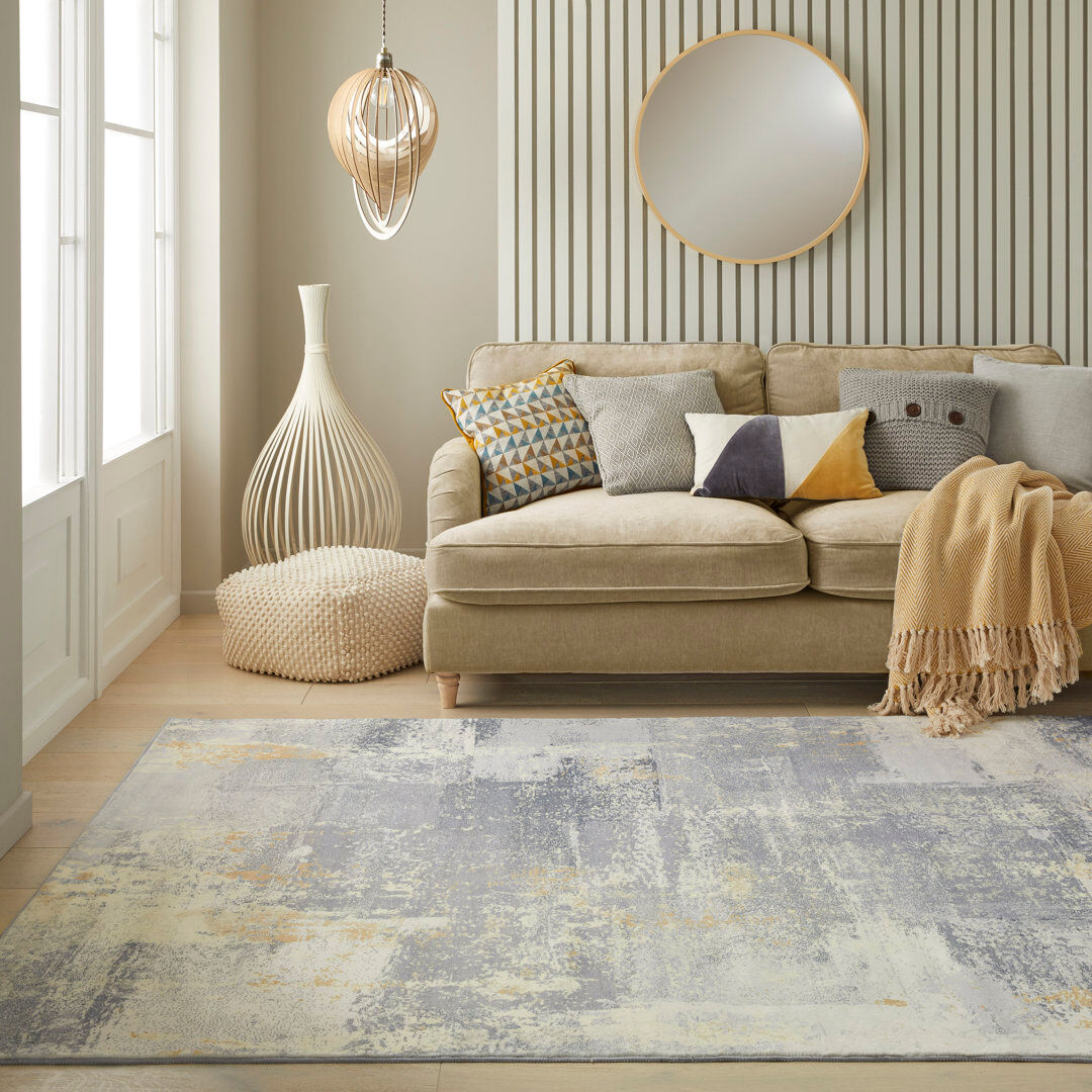 Concept Looms Lux Abstract Ultra soft Stain Guarded Grey Area Rug Light Grey Rectangle 200 x 290cm