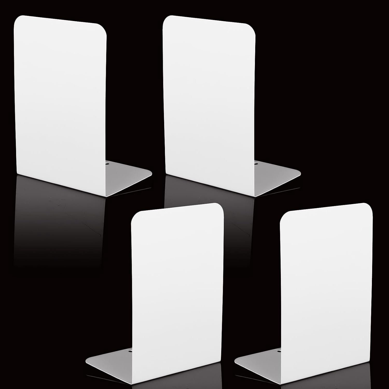 Set van 4 metalen boekensteunen - Wit