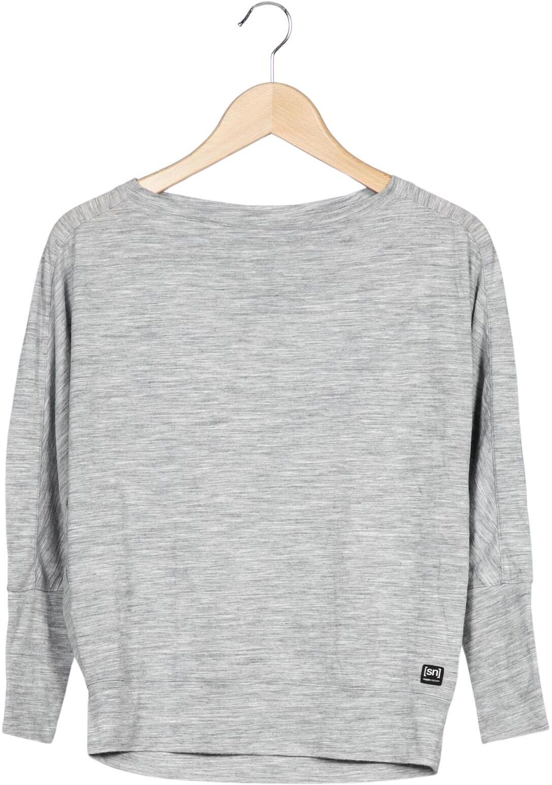 Super natural Damen Langarmshirt, Grau, Gr. XS, Schurwolle - Second Hand