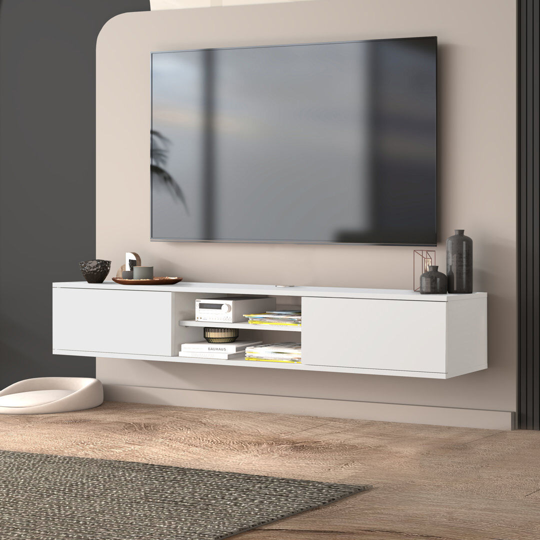 Brayden Studio Bonacci TV Stand for TVs up to 78" White 78"