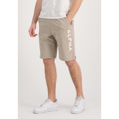 Shorts ALPHA INDUSTRIES "Jersey Shorts", Herren, Gr. S, Normalgrößen, beige (vintage sand), Obermaterial: 100% Baumwolle, Hosen Shorts