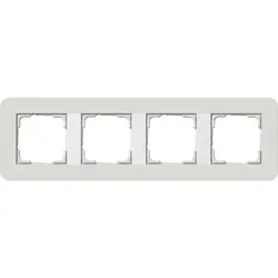 Gira E3 Abdeckrahmen 4-fach, Hellgrau Soft-Touch / Reinweiß glänzend