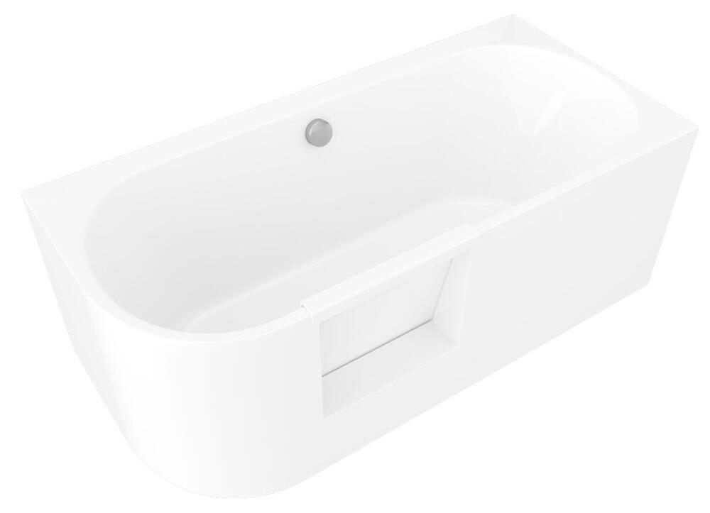 PORTAS Rechts Badewanne mit Tür, 160x75x60cm, Weiß
