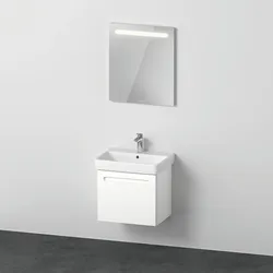 Duravit No.1 Möbelset 600, inklusive Waschtisch, Waschtischunterbau, Spiegel, N10154018180000, Farbe: Weiß Matt Dekor