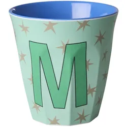RICE Melamin Buchstabenbecher Stars, M
