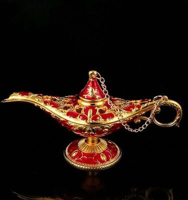 Uplift Treasures Vintage Aladdin Magic Lamp Decorative Ornament red